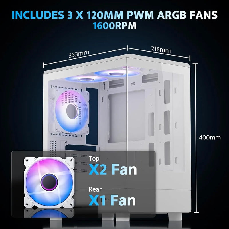 Carcasa Pc Darkflash Micro Atx Con 3 Ventiladores Argb