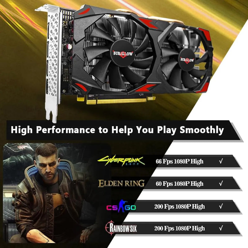 Tarjeta Grafica Surallow Rx 580 De 8 Gb, 2048sp