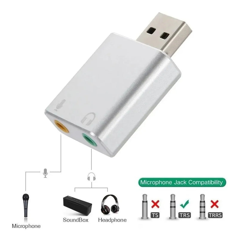 Adaptador Tarjeta De Sonido Usb 7.1 Virtual Premium Externa