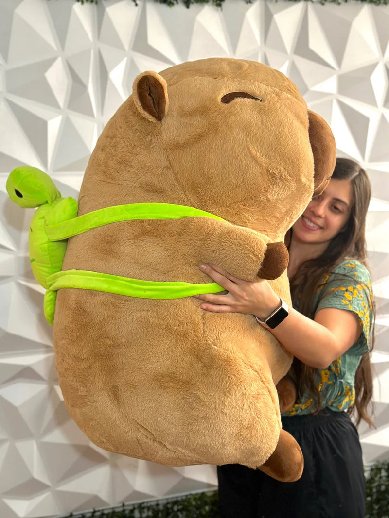 Capibara De Peluche Grande Realista Bonito Gigante 90cm Color Marrón Claro