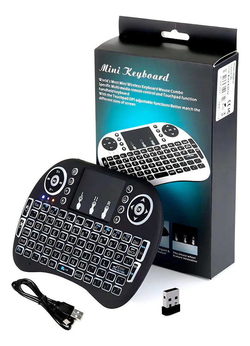 Mini Teclado Inalambrico Airmouse Smart Tv Iluminado Calida