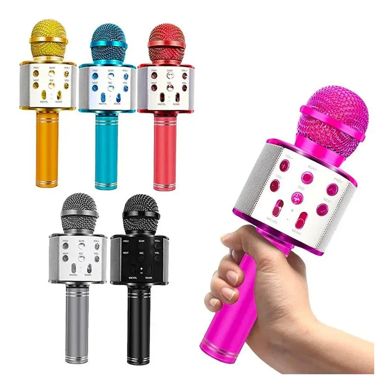 Microfono Karaoke Bluetooth -altavoz Ws 858 Color Azul