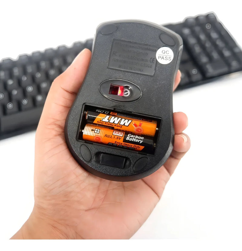 Combo Inalámbrico Teclado + Mouse Tj-808 Color Negro