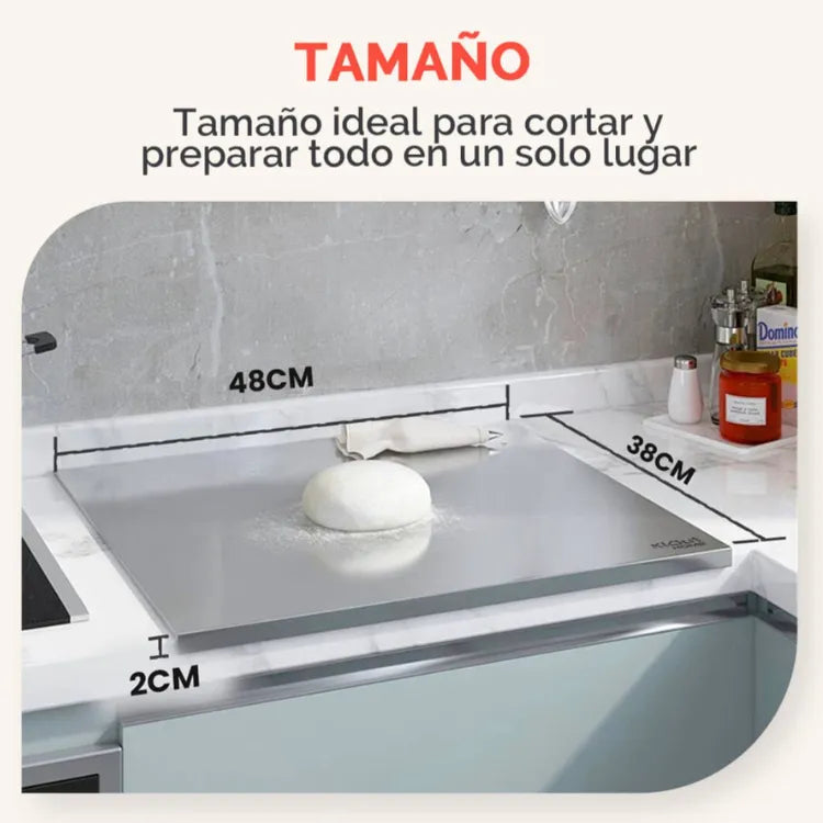Tabla De Picar Alimentos Grande En Acero Inoxidable 304 2025 Grande Con Pestaña