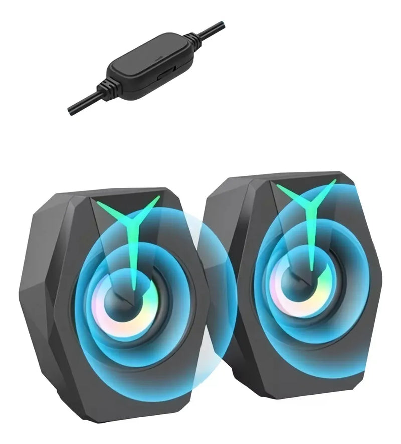 Altavoz Luces Led Rgb Audio Stereo Pc Reproductor Mp3 Ligero Diseño 1