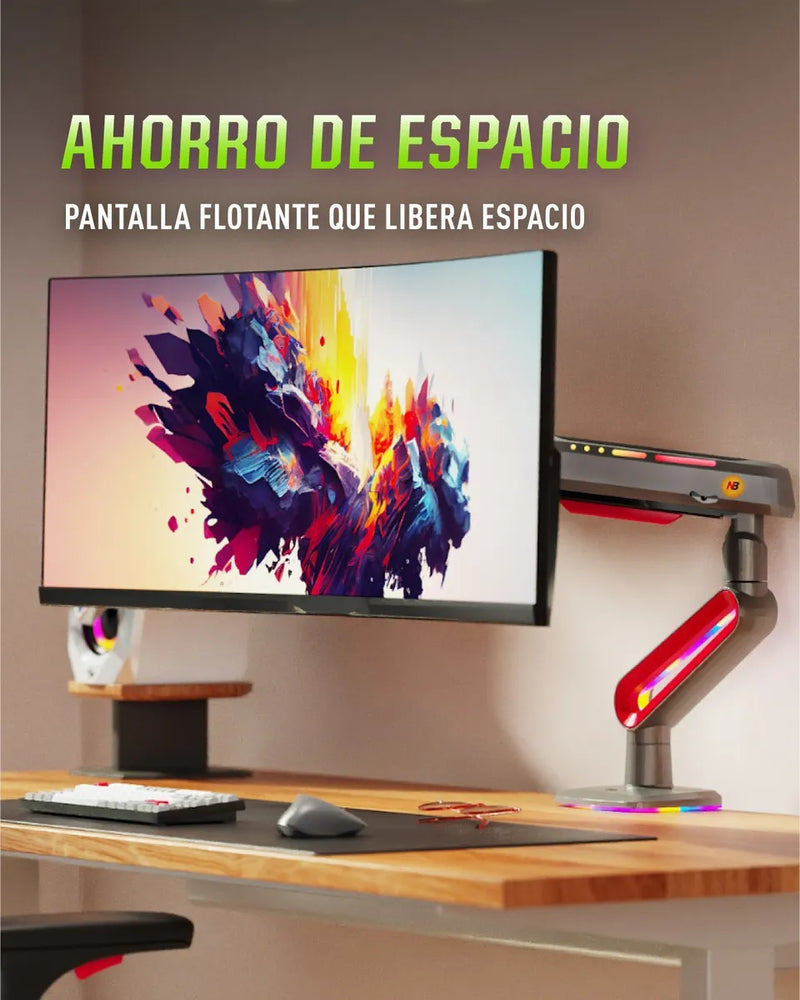 Soporte Monitor Gamer Nb L60 Luz Led 32 A 60 Pulgadas Color Matte Charcoal