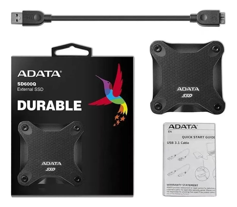 Disco Solido Adata Durable Sd600q External Ssd 960gb Negro