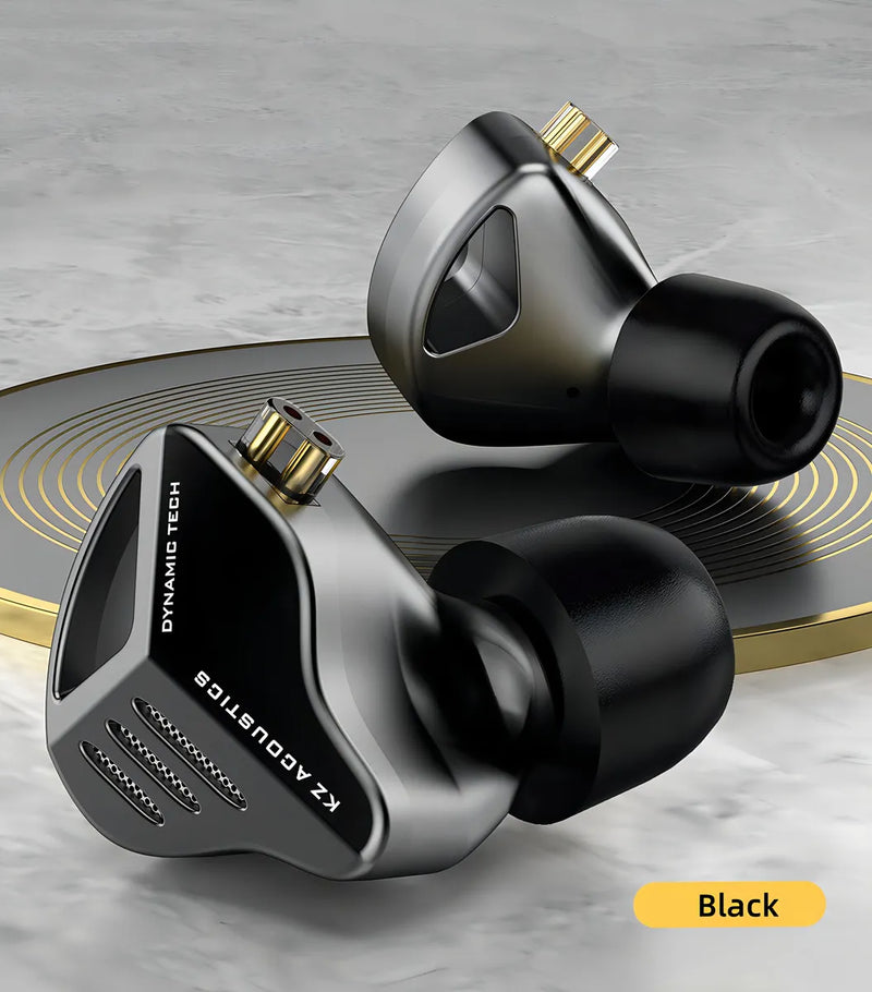 Auriculares HiFi Kz Zvx con micrófono, color negro, color claro, negro