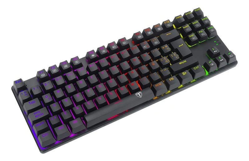 Teclado T-Dagger Bora QWERTY T-Dagger Red español color negro con luz RGB
