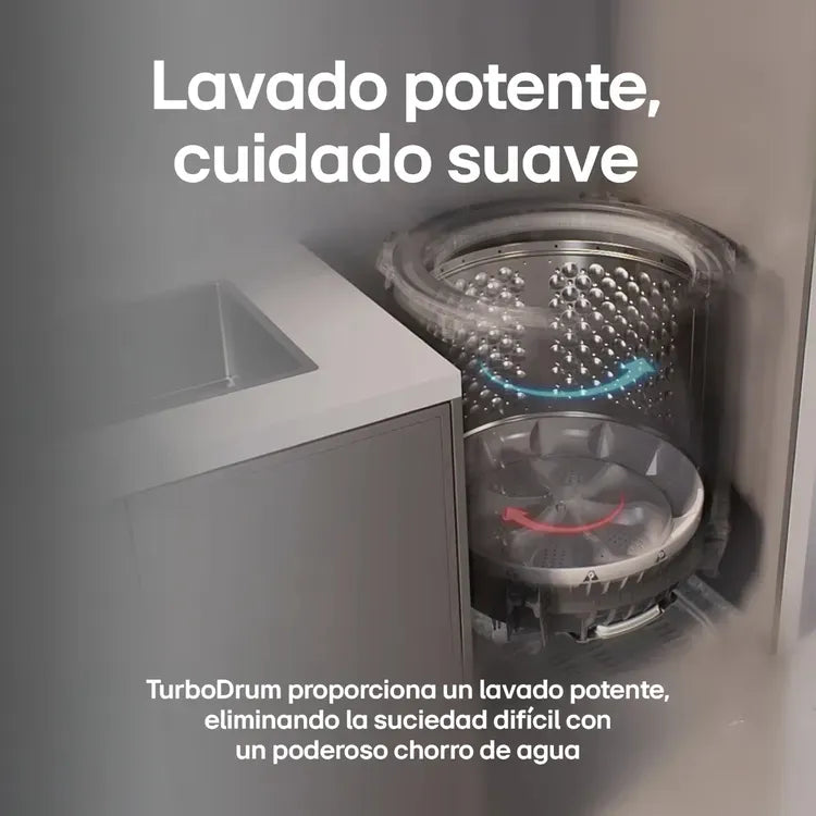 Lavadora Lg 18kg Smart Inverter Turbodrum Gris Wt18dvtb Negro
