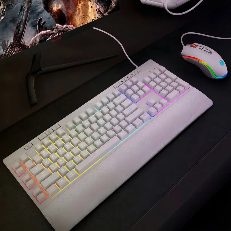 Teclado Redragon Shiva White K512w-rgb-1-sp Español