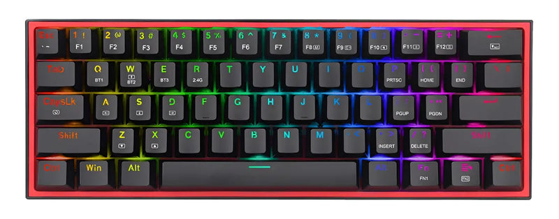 Teclado Mecánico Redragon Fizz Pro K616 Rgb Wireless Dual Color Del Teclado Negro Idioma Español Latinoamérica