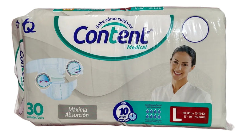 2 X 30 Pañal Content Medical L Grande