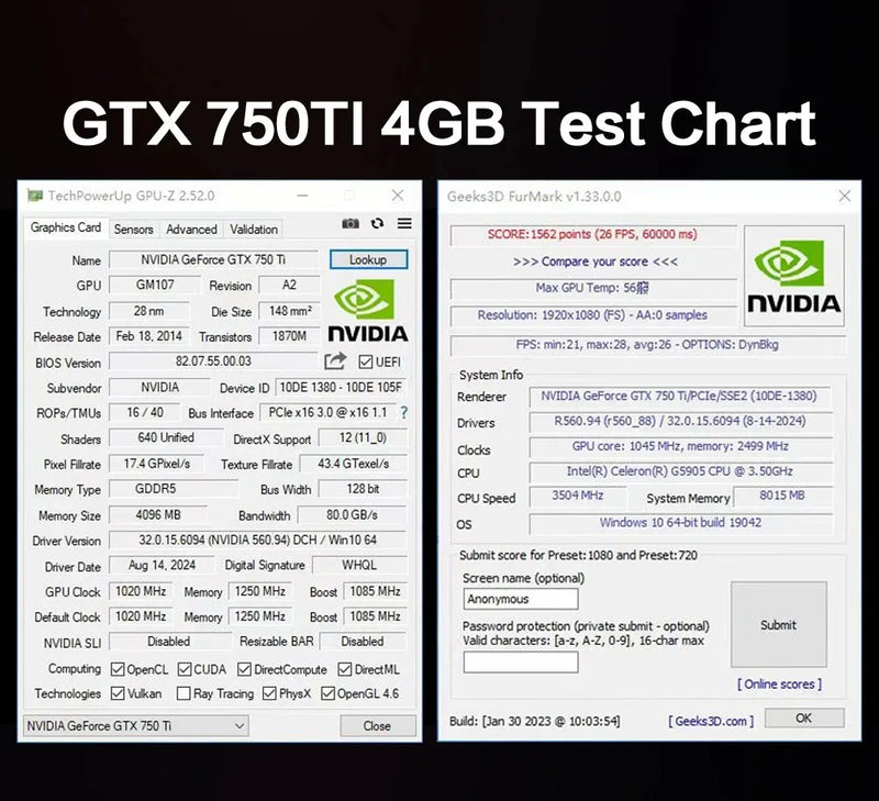 Tarjeta Grafica Gtx750ti 4gb Gddr5