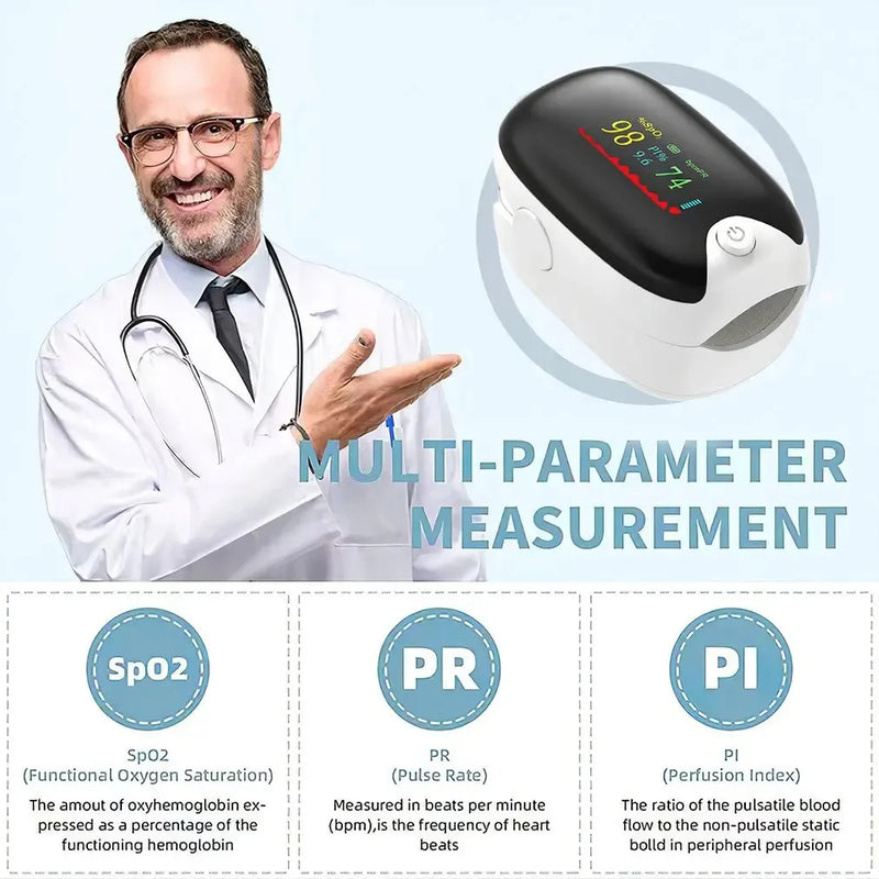 Kit De Salud Tensiómetro Recargable+termómetro+oximetro Blanco Con Negro