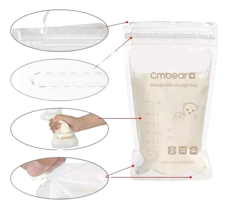 Bolsas Para Almacenar Leche Materna De Lactancia 220ml 30pcs