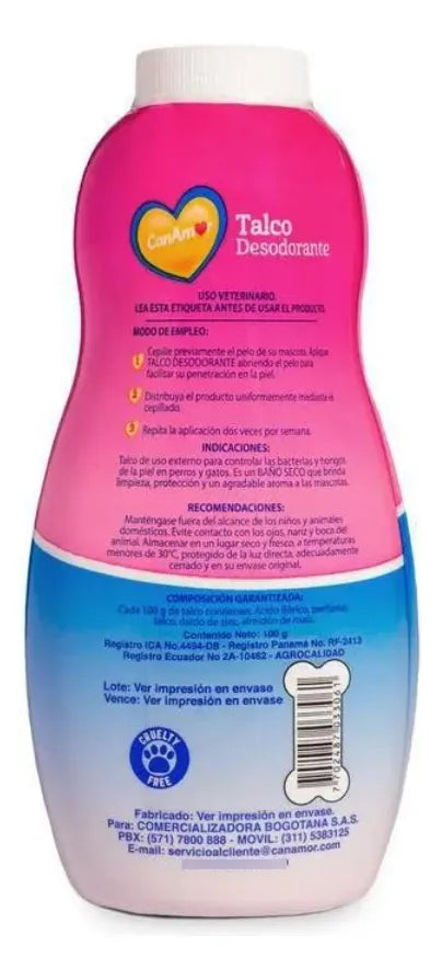 Talco Canamor Desodorante Para Gato 100g Y A Bebé