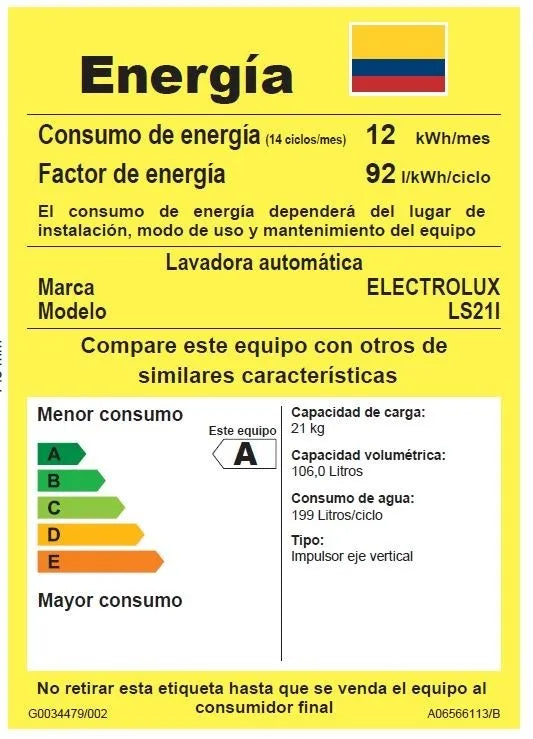 Lavadora Electrolux carga superior 21Kg impeller perfect care gris LS21I
