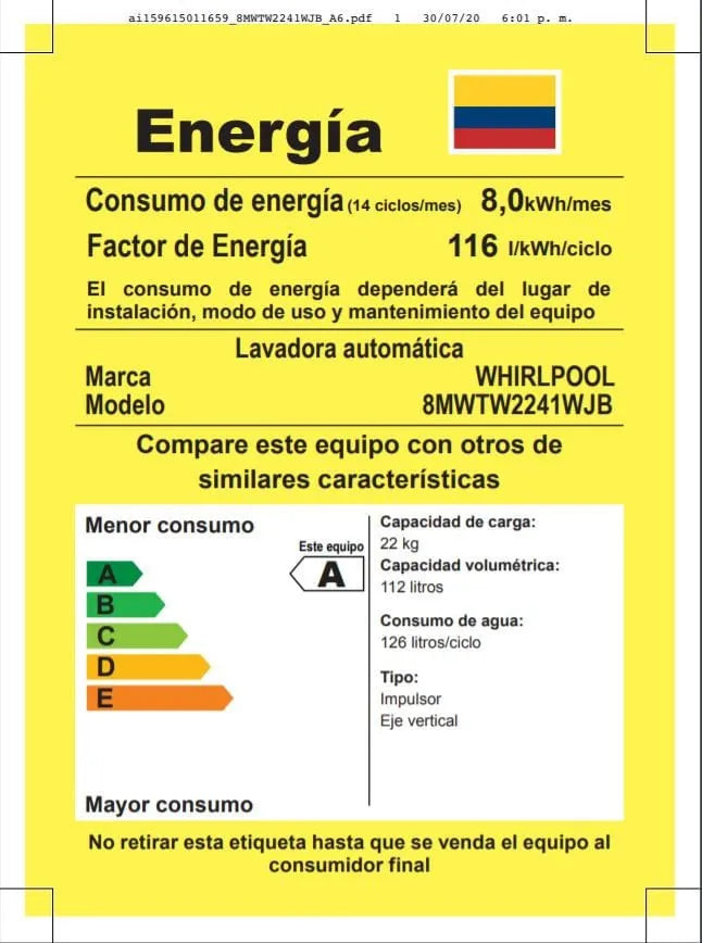 Lavadora Superior 22kg Xpertsystem Tapa Vidrio Bl 8mwtw2241w Blanco