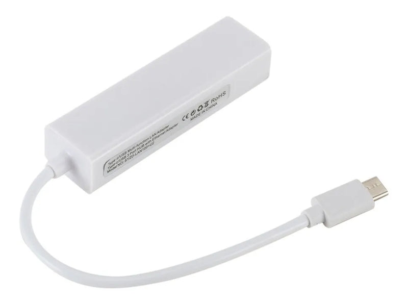 Adaptador De Usb Tipo C A A Rj45 Base 100+ 3 Puertos Usb 2.0