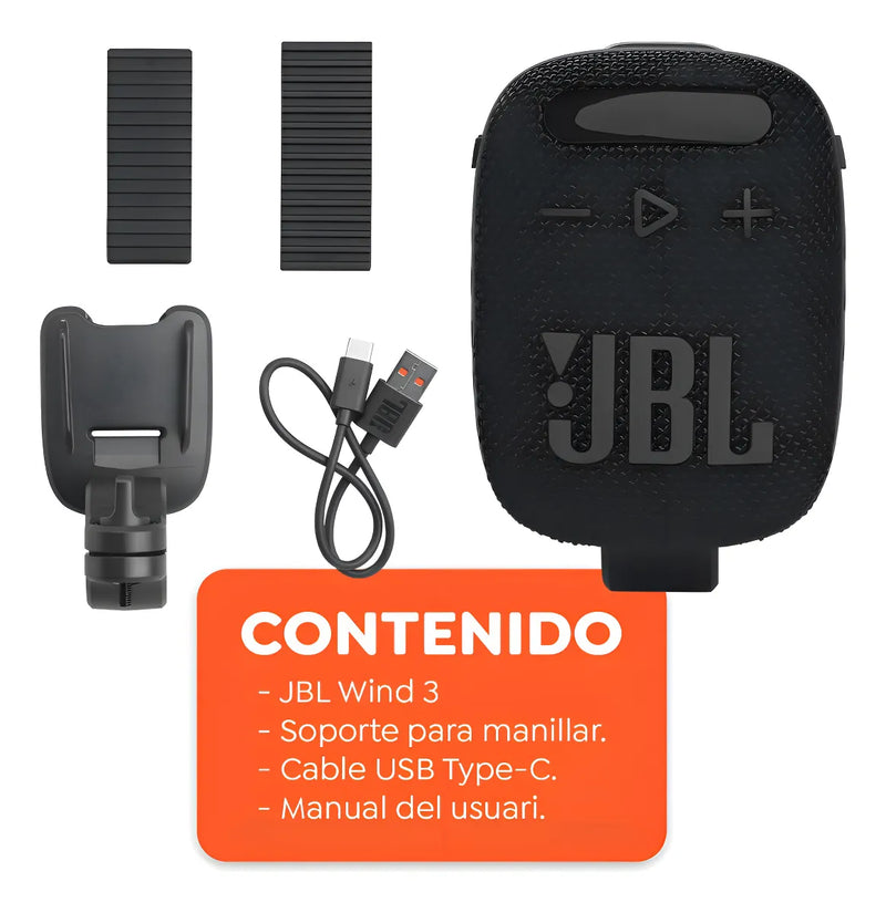 Parlante Jbl Wind 3 Bici Moto Bluetooth Micro Sd Y Radio Fm Voltaje Color Negro