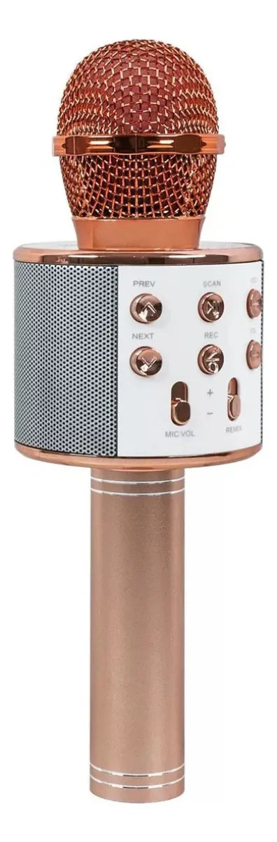 Microfono Karaoke Bluetooth -altavoz Ws 858 Color Rosa Chicle