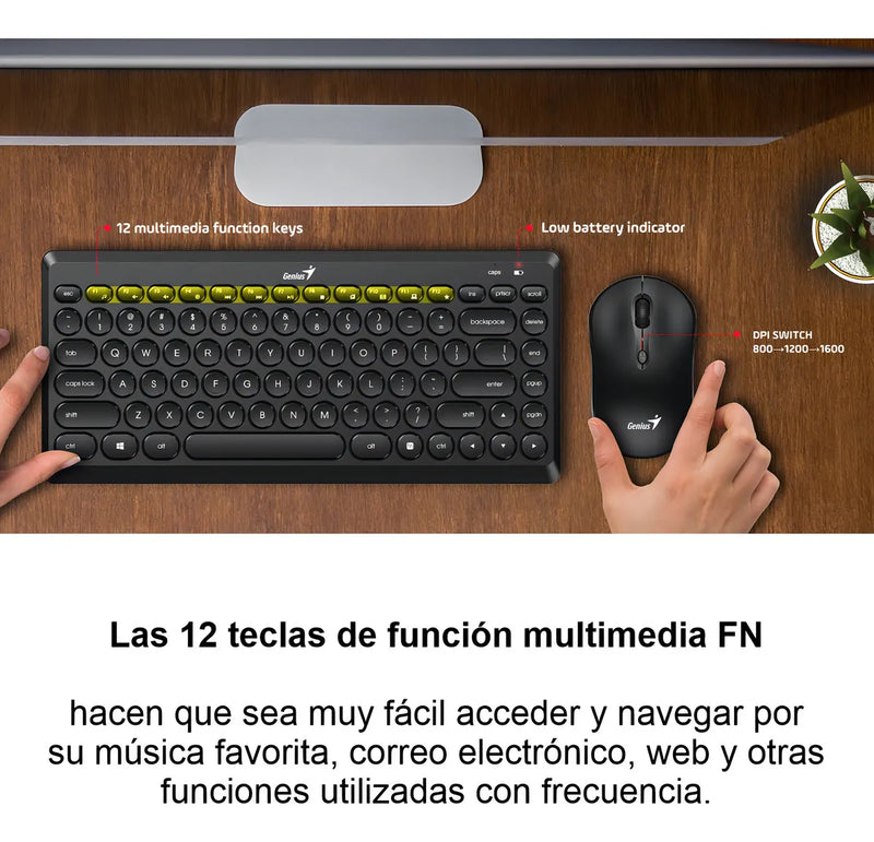 Teclado + Mouse Wireless Genius Luxemate Q8000 Reducido