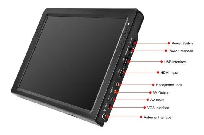 Tv Digital Portatil 12 Pul. Tdt Bat. Recarg - Hdmi - Usb