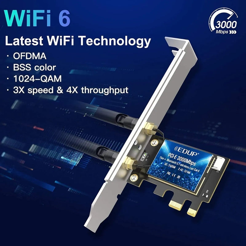 Tarjeta Wifi Bluetooth 5.0 Ax 3000 Mbps Ax200 Dual Band Pc