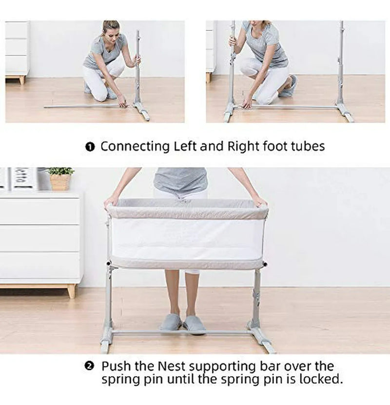Bebé De La Cuna, Cama Cunas Ronbei De Noche Del Durmiente De