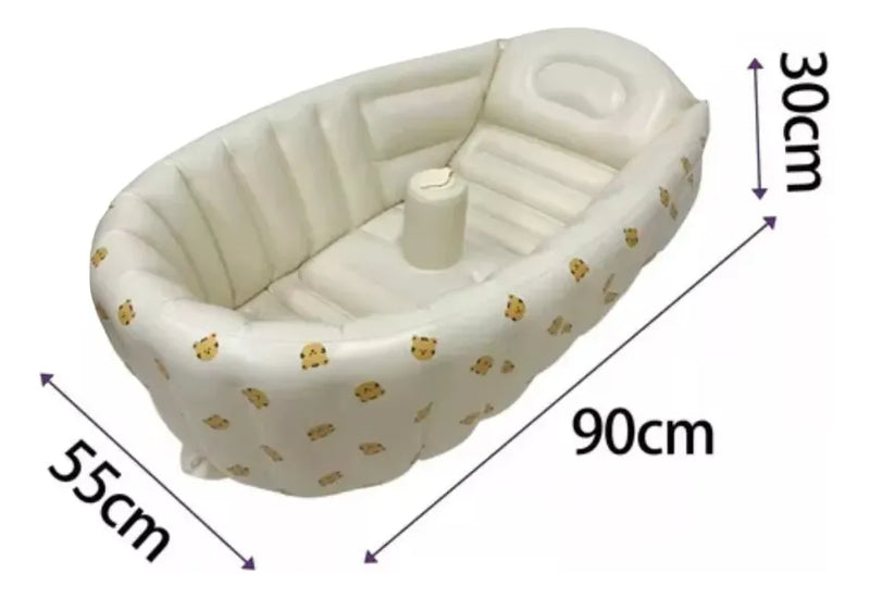 Bañera Inflable Bebé Blanco Ositos