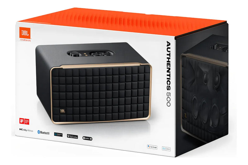 Parlante JBL Authentics 500 JBLAUTH500BLKAM portátil con bluetooth y wifi negra