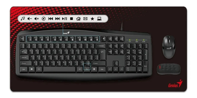 Kit de teclado y mouse Genius KM-200 Español de color negro