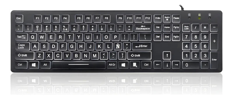Teclado Gamer Usb Weibo Fc-560 Silencioso Con Luz Multimedia