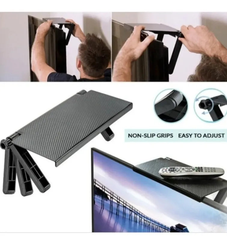 Soporte Plegable Para Decodificador Parte Superior Tv Negro