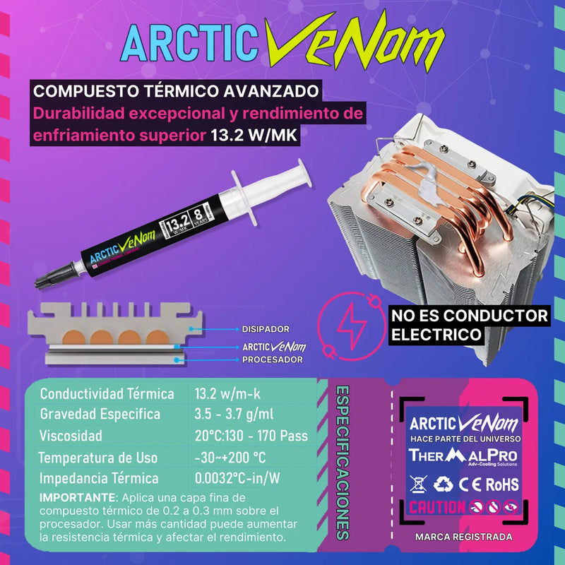Pasta Térmica Disipadora Profesional Arctic Venom 13.2 4gr