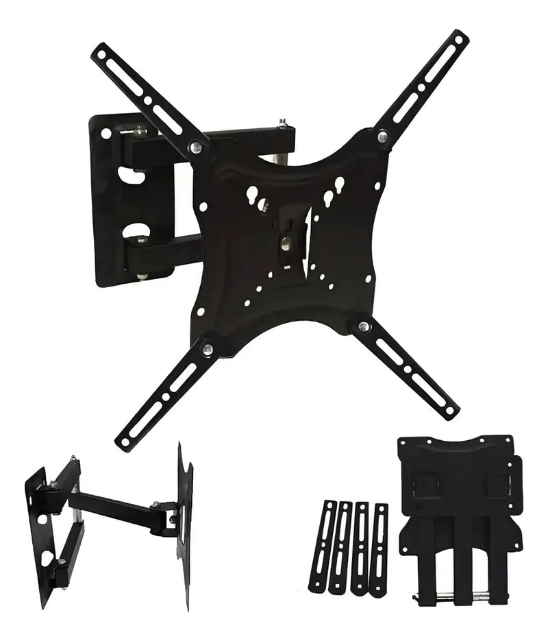 Soporte de TV LED LCD articulado de 14 a 55 pulgadas de hasta 50 kg, color negro