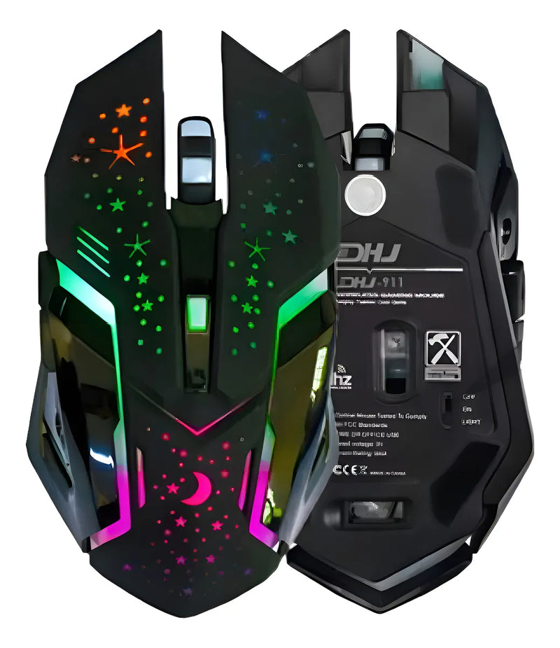 Mouse Gamer Weibo Wb-911 Retroiluminado3200dpi Inalambrico Color Negro