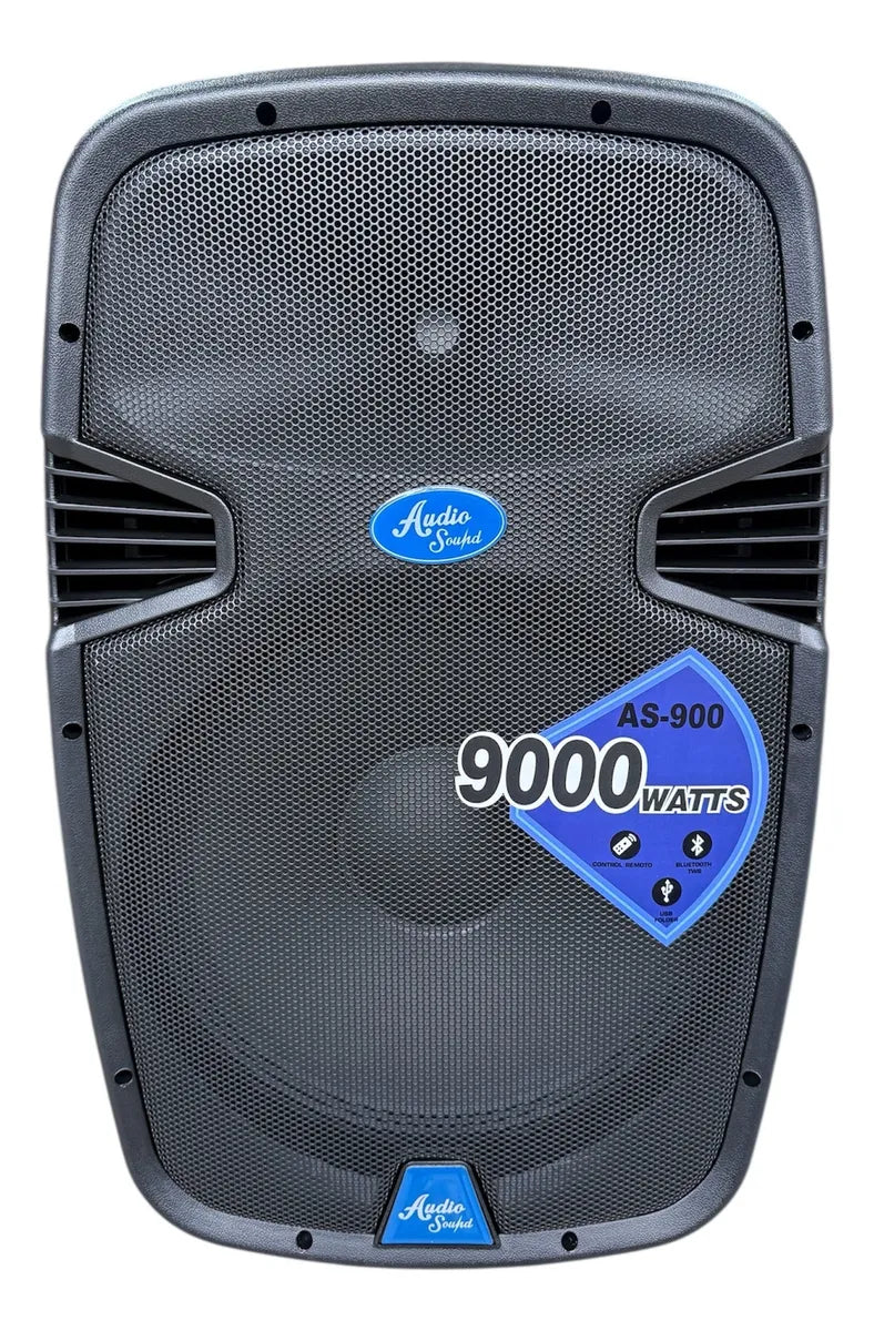 Cabina Activa 15 Audio Sound As-900 Base Y Micrófono 9000w Negro
