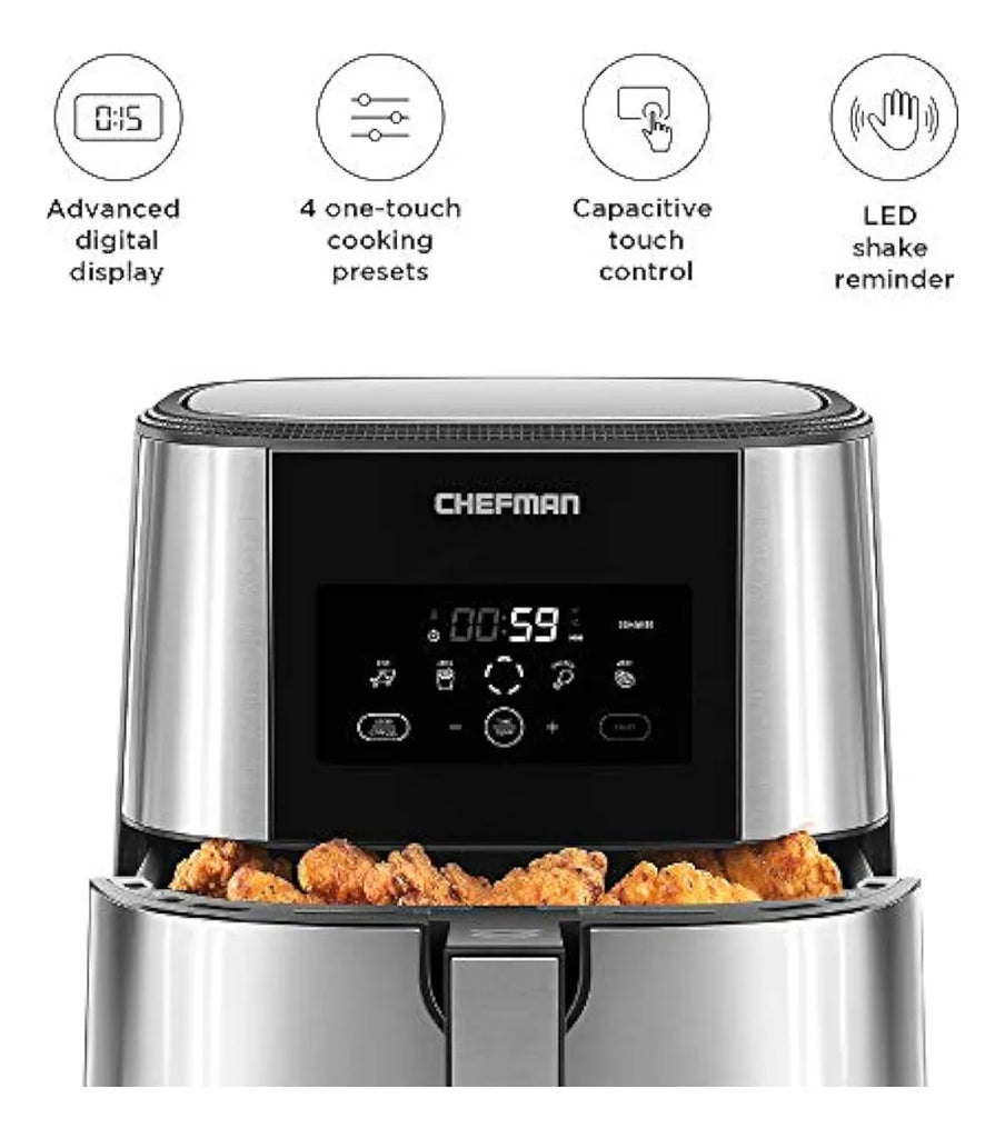 Freidora De Aire Chefman Turbofry, Capacidad Xl De 8 Cuartos Digital - 8 Quart
