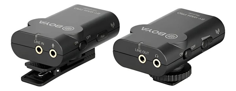 Micrófono inalámbrico de solapa Boya Bywm4 para smartphone y cámara, color negro