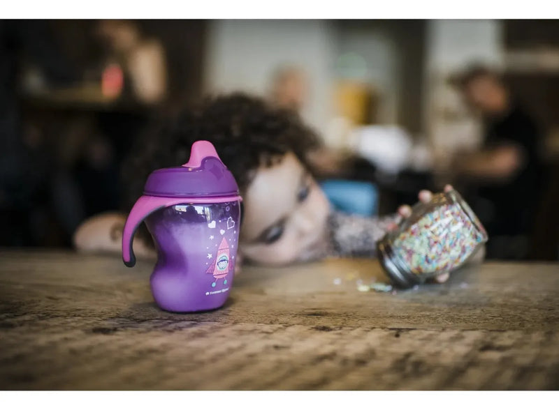 2 Vasos Tommee Tippee Entrenador Cups Sippe 8oz +7m + Color Violeta/rosa