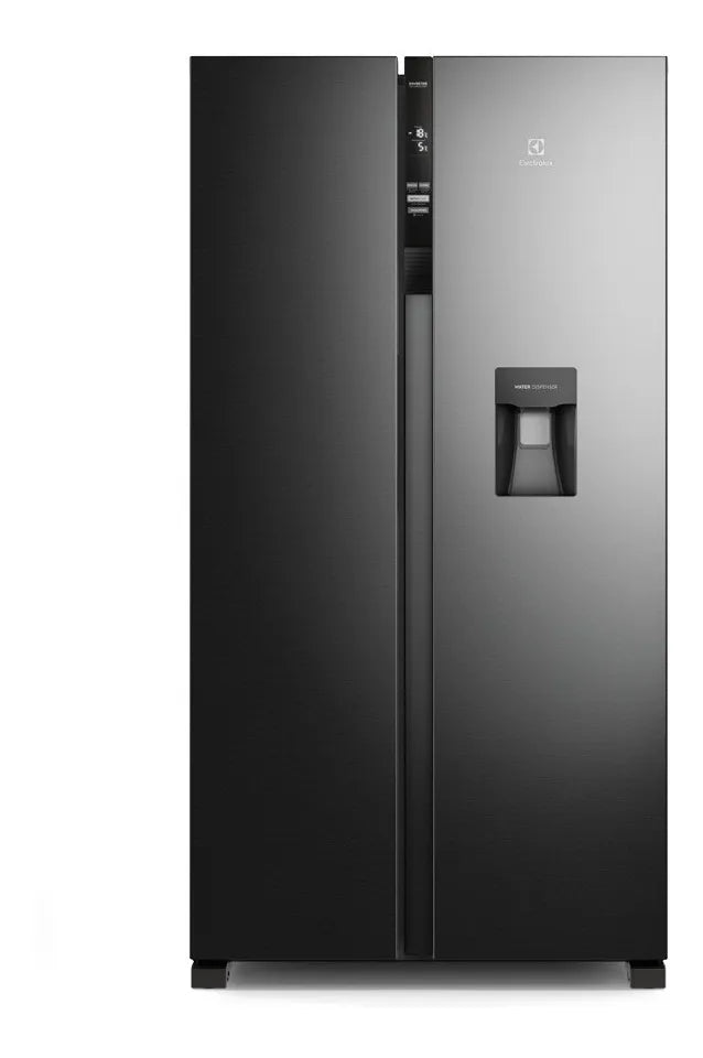 Nevecón Electrolux no frost side by side 528L inverter negroERSA53K3HVB