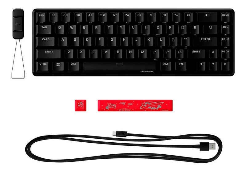 Teclado HyperX Alloy QWERTY HyperX Linear Red inglés US color negro con luz RGB
