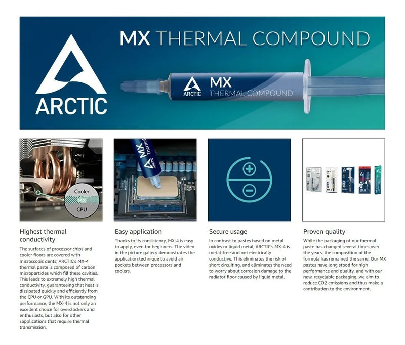 Crema Refrigerante Disipadora Pasta Térmica Arctic Mx 4