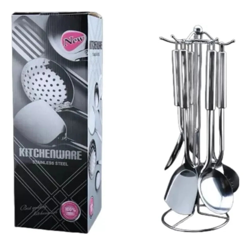 Juego De Utensilios De Cocina De Acero Inoxidable, 5 Piezas Plateado