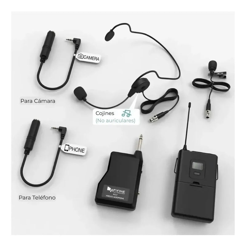 Fifine K037b con micrófono de solapa y auriculares de color negro