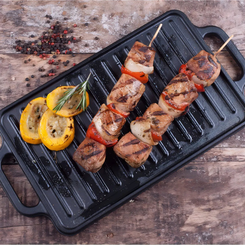 Plancha Para Asar De Hierro Fundido 33 X 21cm 32425 Color Negro