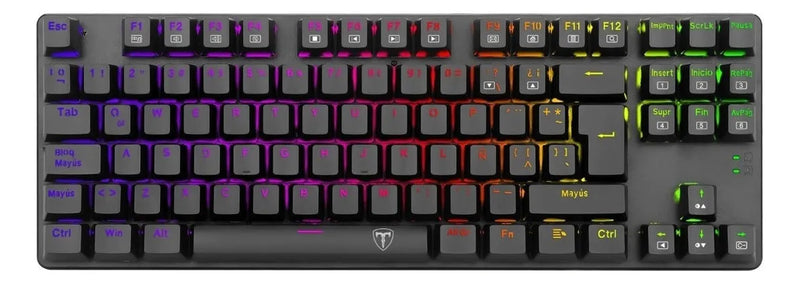 Teclado T-Dagger Bora QWERTY T-Dagger Red español color negro con luz RGB