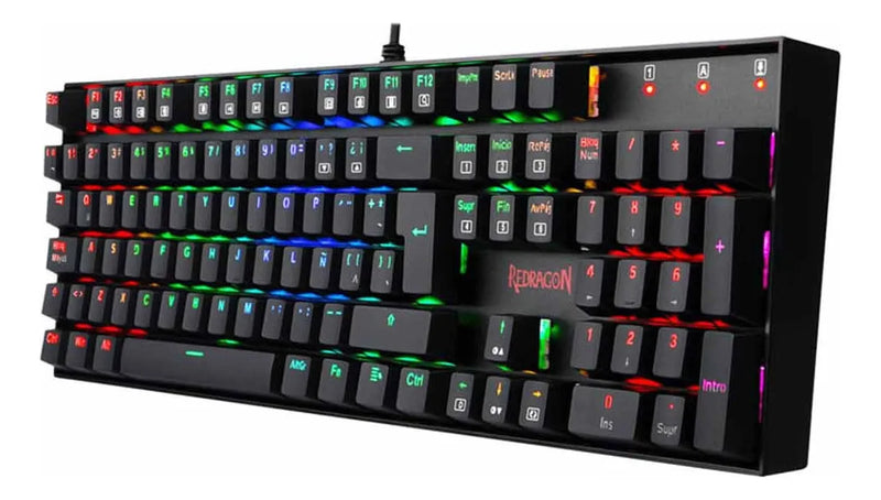 Teclado Gamer Redragon Mitra K551 Spanish Red Switch Black Teclado Negro Idioma Español España